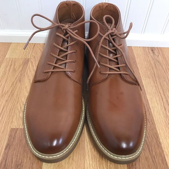 KENNETH COLE REACTION Parker Brown Leather Chukka Boot Lace Up Size 9 New - Picture 3 of 11